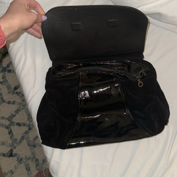 Jas M.B. London clutch with handle patent leather and suede black - Picture 2 of 7